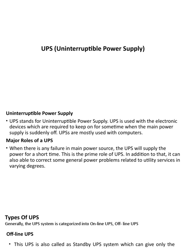 UPS (Uninterruptible Power Supply) PDF Power Supply Power Inverter