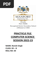 RonishSingh XII-B Practical File CS