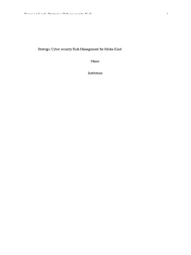 Cyber Security Risk Management Plan. | PDF | Computer Security | Security