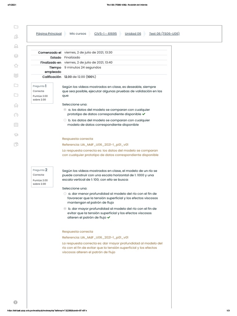 Test 06 (TS06-U06) - Revisión Del Intento | PDF