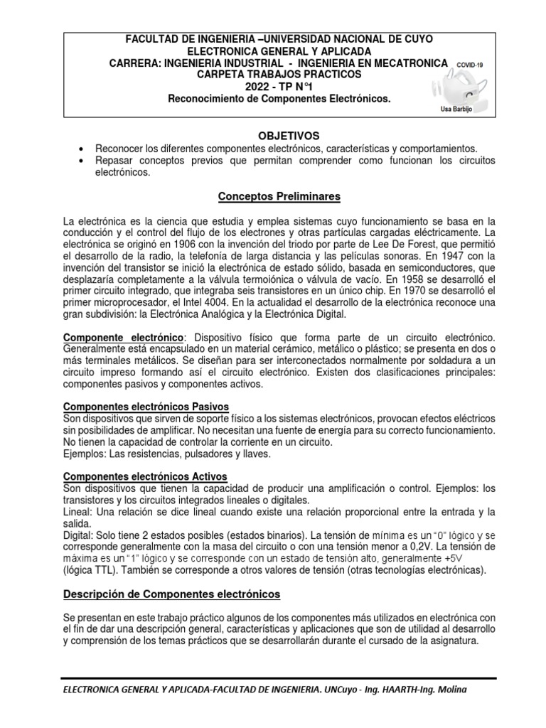 Electrónica TP1 | PDF | Métodos y materiales de enseñanza | Ciencia y ...