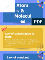 Mass Can Neither Be Created Nor Destroyed in A Chemical Reaction. E.g., A + B C + D Reactants Products Mass of Reactants Mass of Products