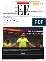 Con Gol de Casemiro, Brasil Venció A Suiza y Clasificó A Octavos Del Mundial - EL ESPECTADOR