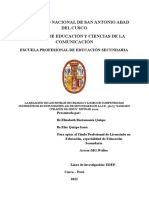 Universidad Nacional de San Antonio Abad Del Cusco Facultad de Educación Y Ciencias de La Comunicación