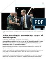 Holger Rune Hoppar Av Turnering - Hoppas På ATP-slutspelet - SVT Sport