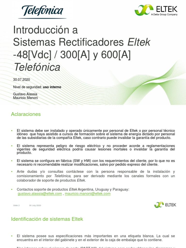 Presentaci n sistemas eltek flatpack2 cliente telef nica ver06