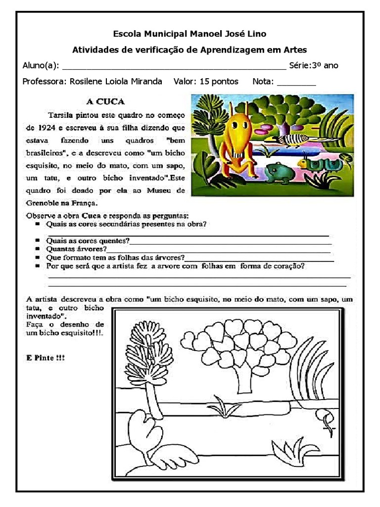 Atividades de Artes 3º Ano | PDF | Carreira e Crescimento | Ciências ...