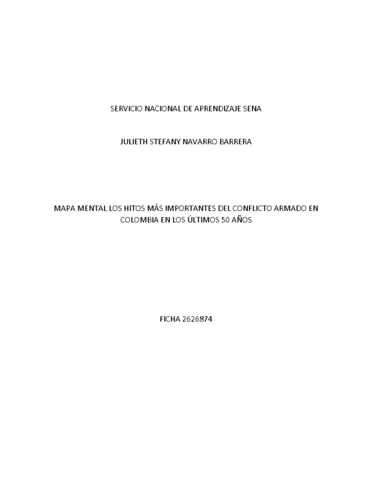 Mapa Mental Conflicto en Colombia | PDF | Abusos de derechos humanos ...