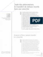 Etude Des Phénomènes de Transfert de Métaux Lourds Dans Une Smectite