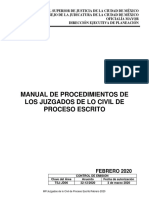 Manual de Procedimientos de Los Juzgados de Lo Civil de Proceso Escrito