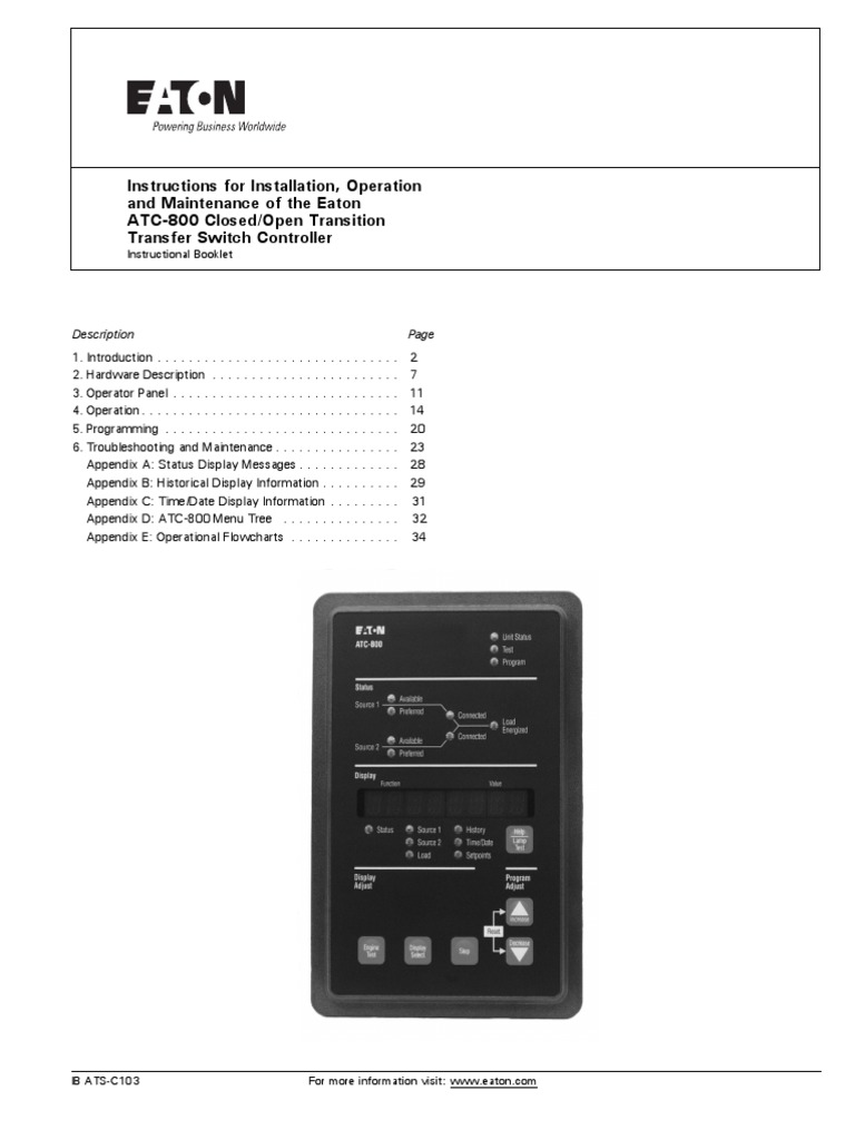 Eaton, ATC-800, Operation Manual | PDF