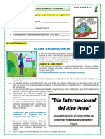 Ficha Del Estudiante - Semana 34 Día 05 de CYT DÍA INTERNACIONAL DEL AIRE PURO