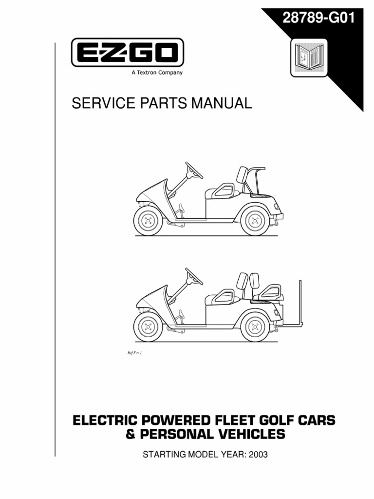 2003 EZ GO TXT PDS SE Shuttle 2+2 Electric Golf Cart Manual PDF