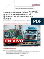 Paro de Transportistas HOY en VIVO 28 de Noviembre Últimas Noticias Sobre La Huelga Indefinida en Perú MTC Ayacucho Piura Sociedad La República