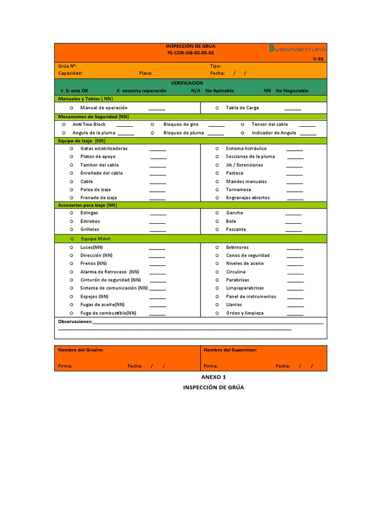 Check List Formato Pdf