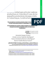 La Asociatividad para Articular Cadenas Productivas en Colombia - El Caso de Los Pequeños Productores de Papa Criolla en Subachoque, Cundinamarca