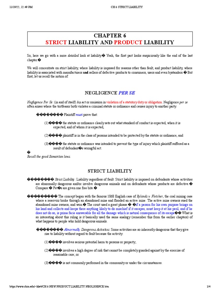 6. Strict Liability – Strict Liability in Austrian and German Law – KFYT