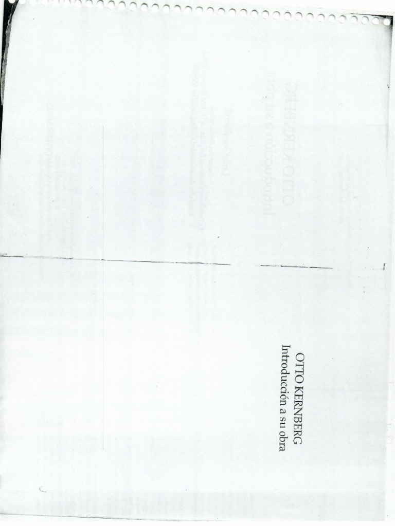 OTTO KERNBERG, Introducción A Su Obra. PDF