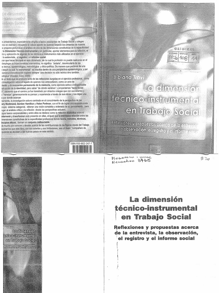 La Dimensión Técnico Instrumental en TS | PDF