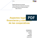 Aspectos Legales, Contables y Financieros de Las Cooperativas