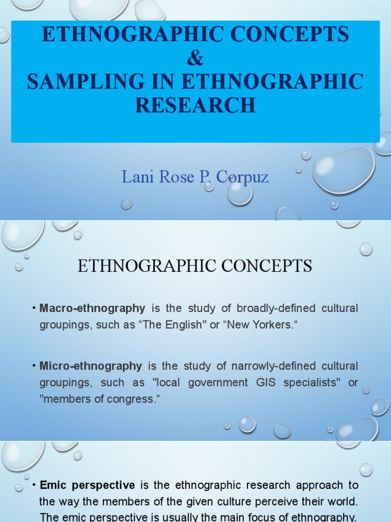 Ethnography Concepts Sampling - Lani | PDF | Ethnography | Sampling ...