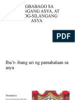 Pagbabago Sa Silangang Asya, at Timog-Silangang Asya