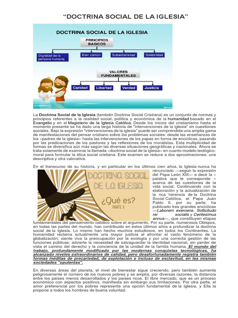 DOCTRINA SOCIAL DE LA IGLESIA (Trabajo Final Acumulativa) | PDF ...