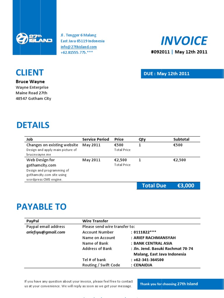 Invoice Design Examples for Indonesia | PDF
