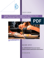 Harmonisation Guide - Acad - CCF - BEP - Et - BCP - Cuisine
