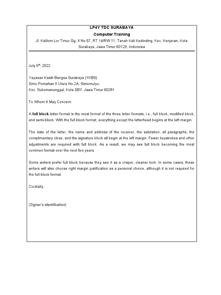 Block Letter Template | PDF