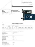 Folha de dados técnicos do compressor de refrigeração R-22 TYA9467EES