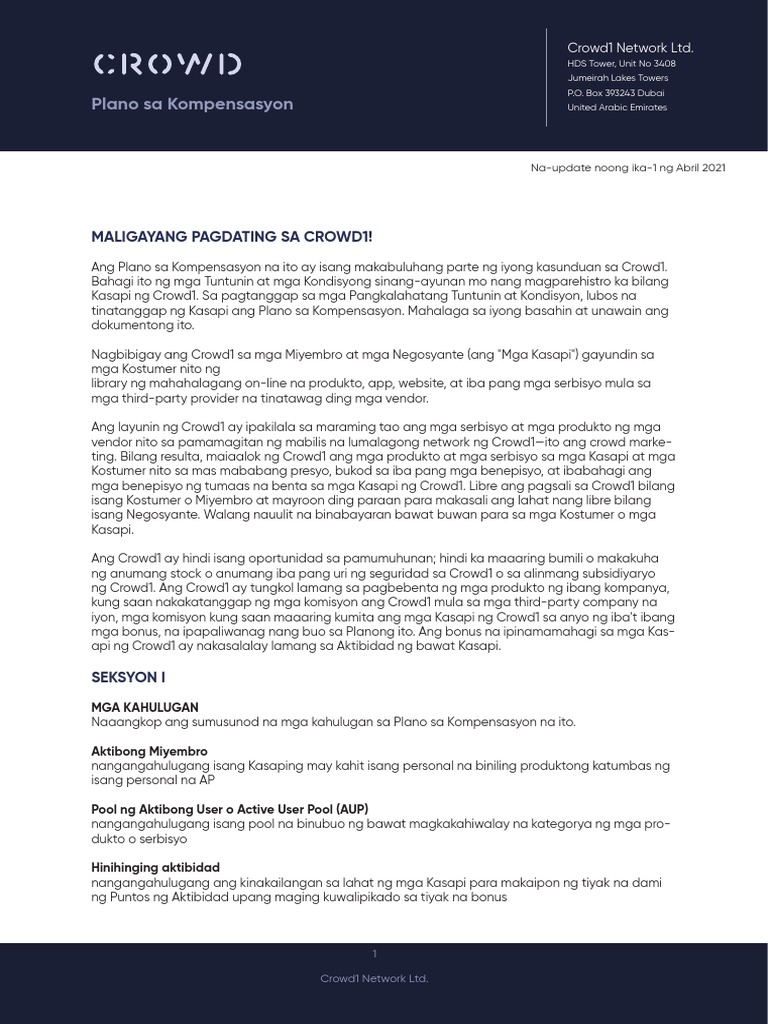 Tagalog Crowd1 Compensation Plan PDF