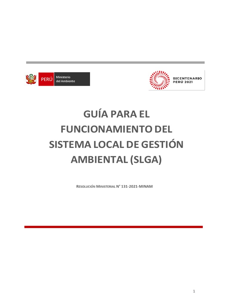 Guía para el SLGA: Implementación y Funcionamiento | PDF | Entorno natural