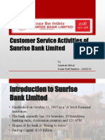 Customer Service Activities of Sunrise Bank Limited (10280)