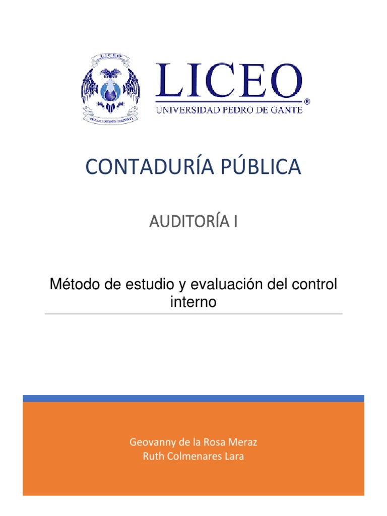 Métodos de Evaluación del Control Interno | PDF | Auditoría | Contabilidad