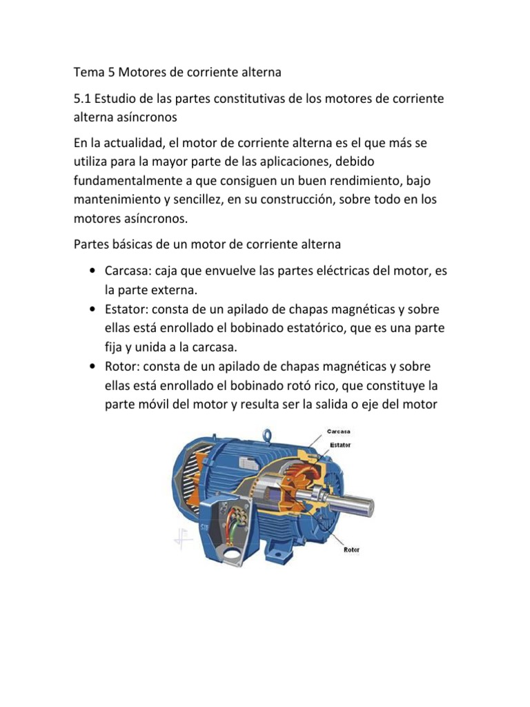 Partes de motores de corriente alterna | PDF | Motor eléctrico | Inductor