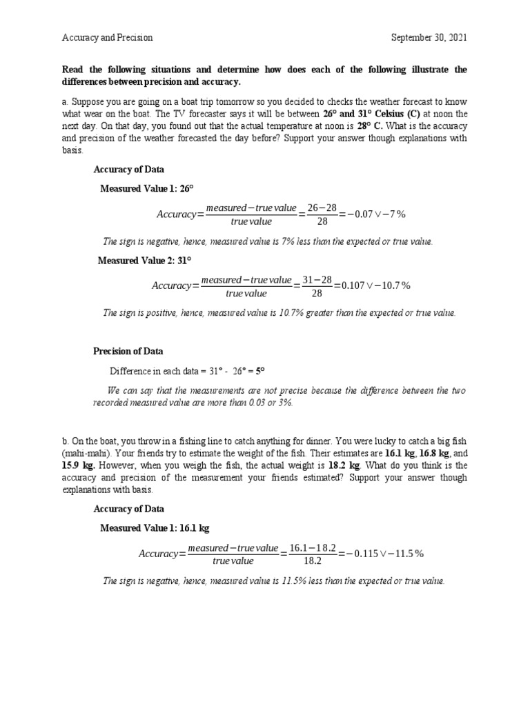 Understanding Accuracy vs. Precision | PDF
