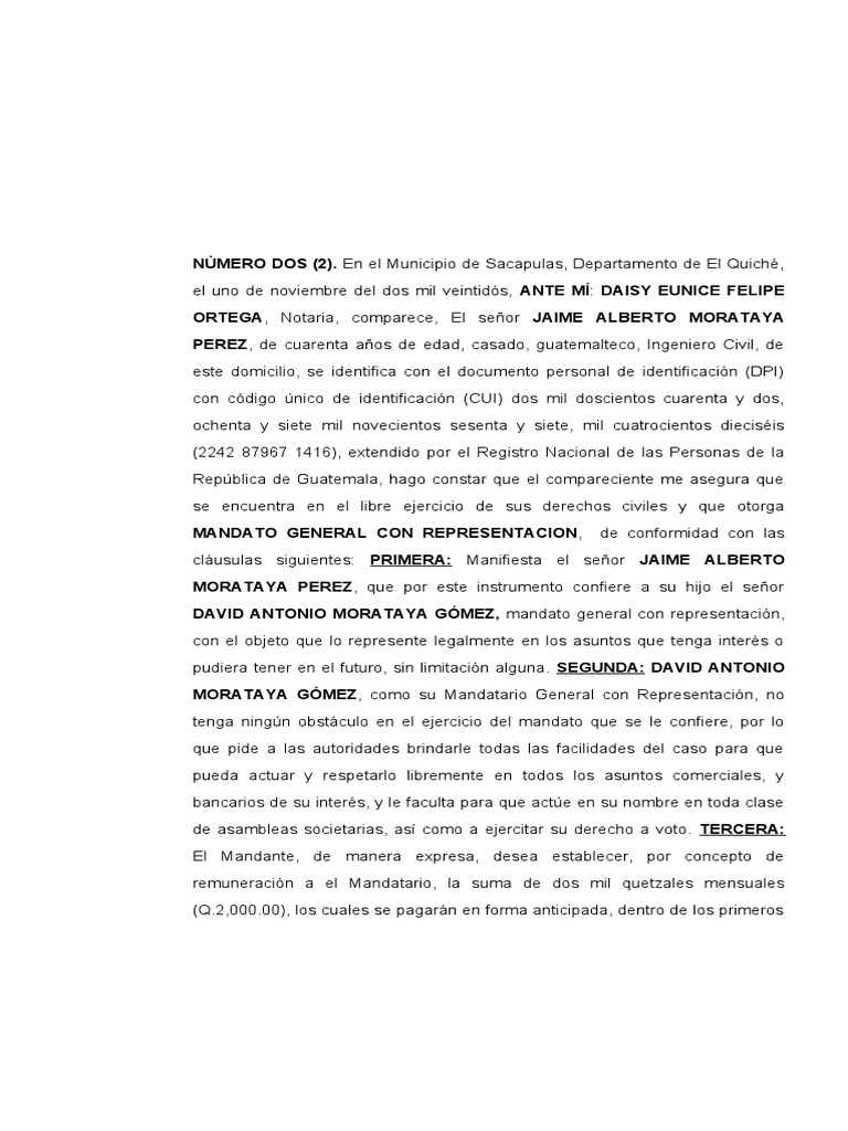 Mandato General Con Representación PDF