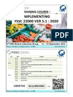 Public Training Implementing FSSC 22000 Ver 5.1