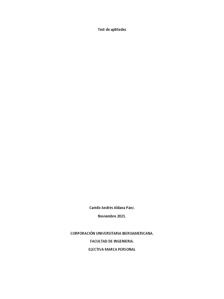Test de Aptitudes | PDF | Liderazgo | Planificación