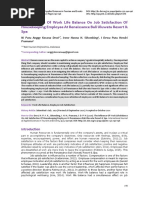 The Influence of Work Life Balance On Job Satisfaction of Housekeeping Employee at Renaissance Bali Uluwatu Resort & Spa