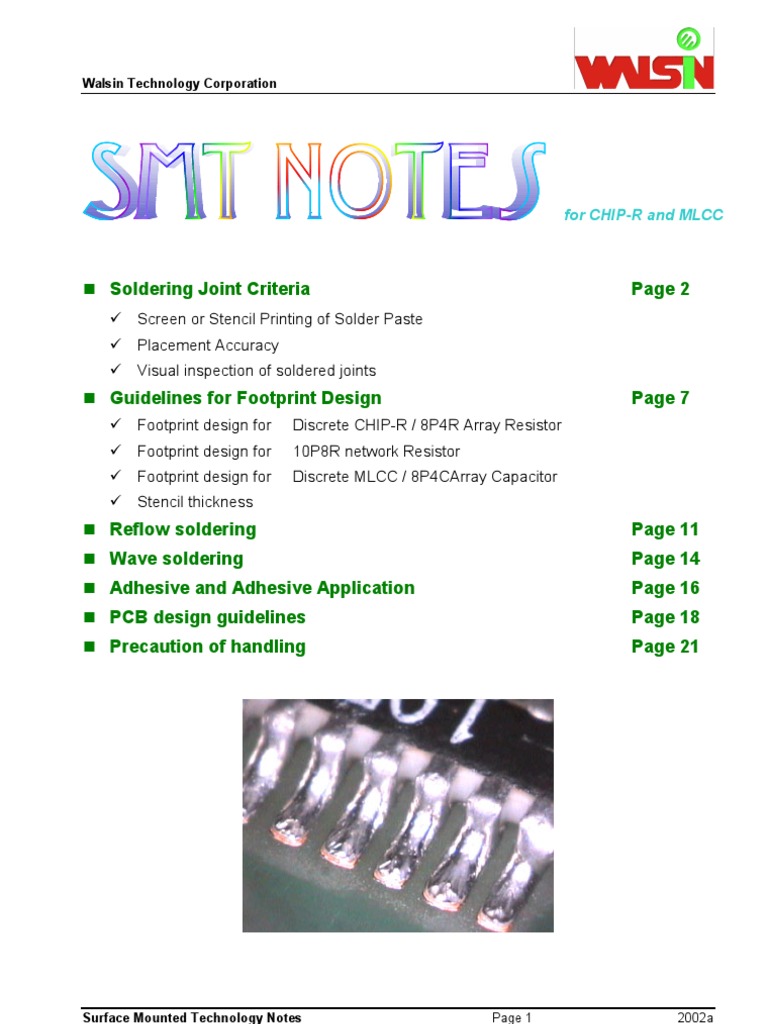 Soldering Joint Criteria For CHIPR and MLCC PDF Printed Circuit
