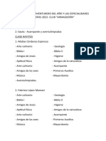 Ceremonia Del Aventurero Del Año y Las Especialidades de Los Aventureros 2022