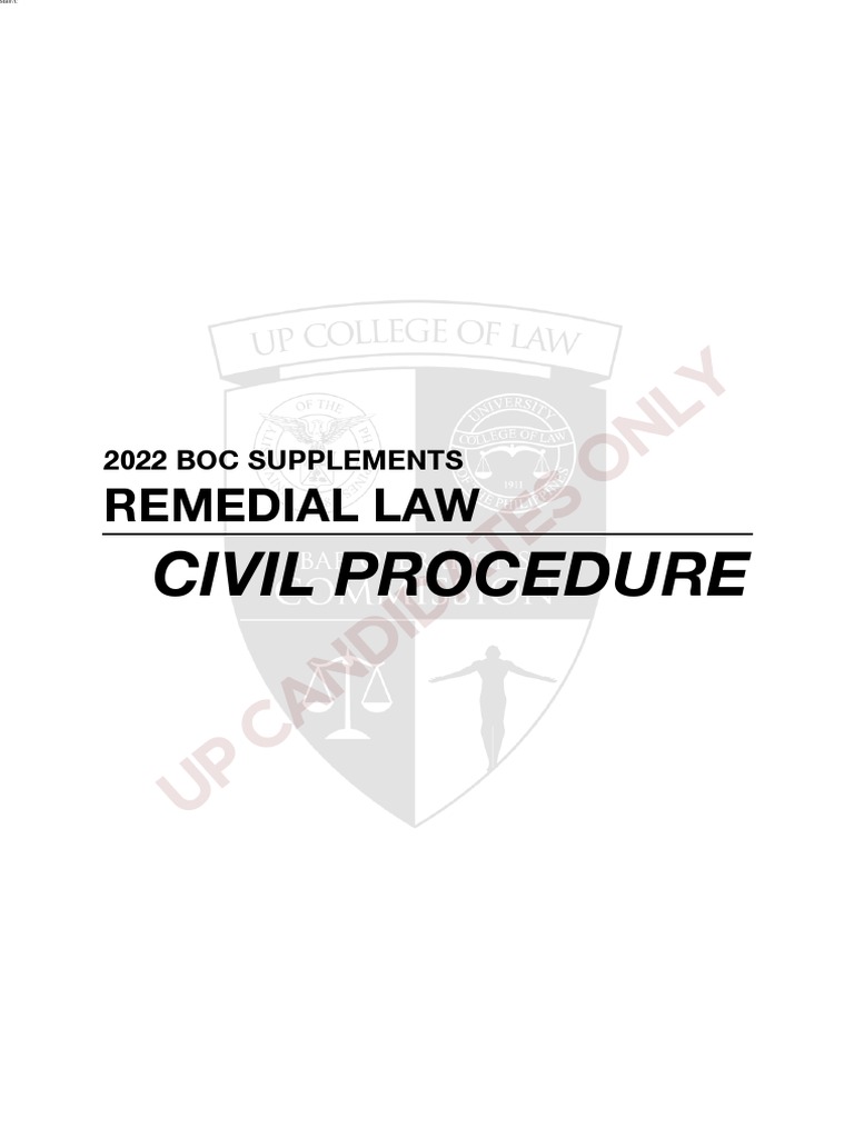CIVIL PROCEDURE SUMMARY OF PROVISIONAL REMEDIES PDF Judgment (Law