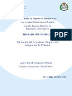 Aplicación del Algoritmo Húngaro a la Asignación de Trabajos Fin de Grado