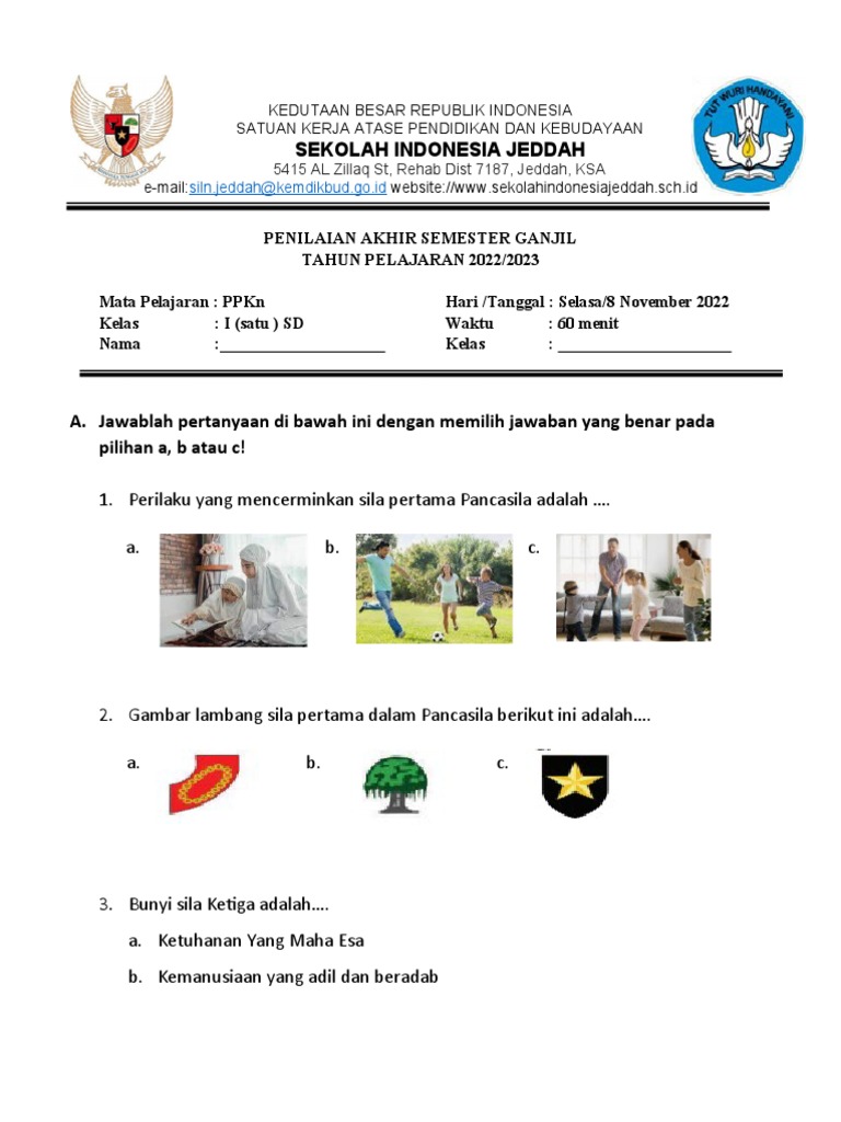 Contoh soal dan jawaban pas pkn kelas 8 smt 1