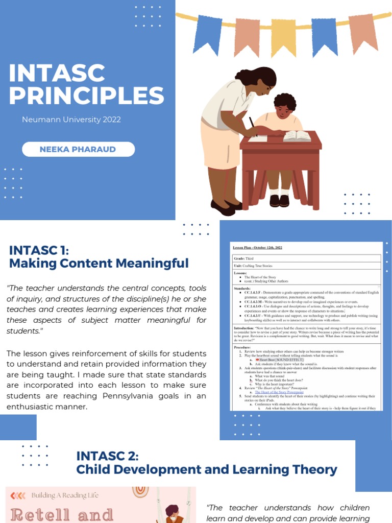 Intasc Principles and Student Teaching Artifacts PDF Educational Assessment Learning
