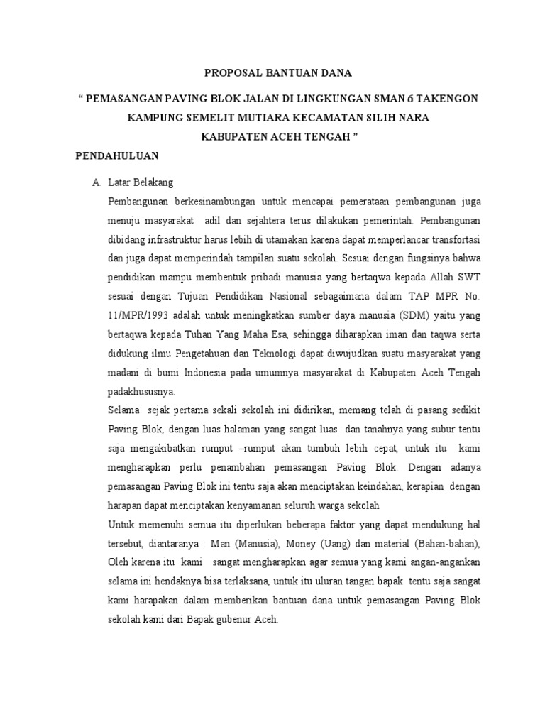 PROPOSAL Pembuatan Taman Sekolah | PDF