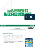 Teaching Resources Level 1 BTEC HandS LO 1
