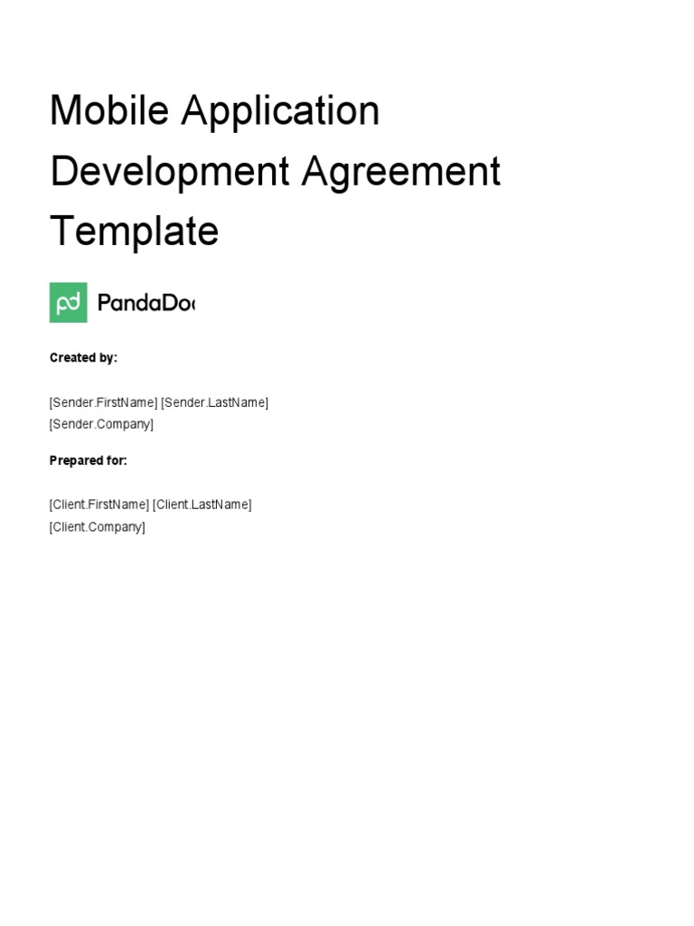 Mobile Application Development Agreement Template | PDF | Indemnity ...